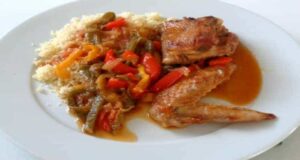 Curry - Purée - poulet basquaise assiette de présentation