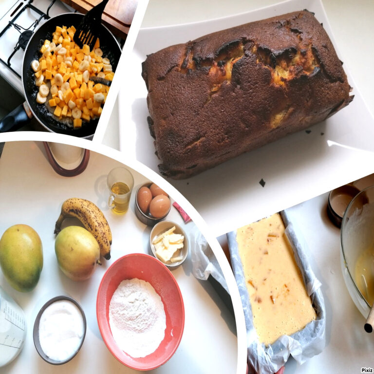 cake mangue banane mozaique