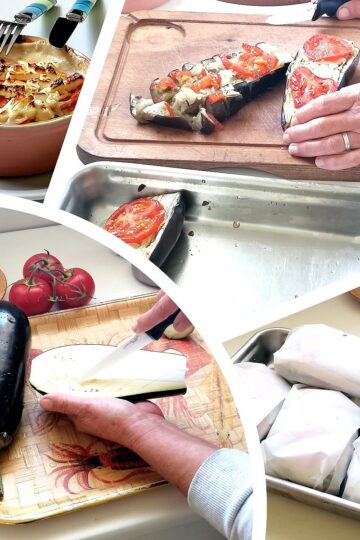 gratin aubergines tomates feta mozaique
