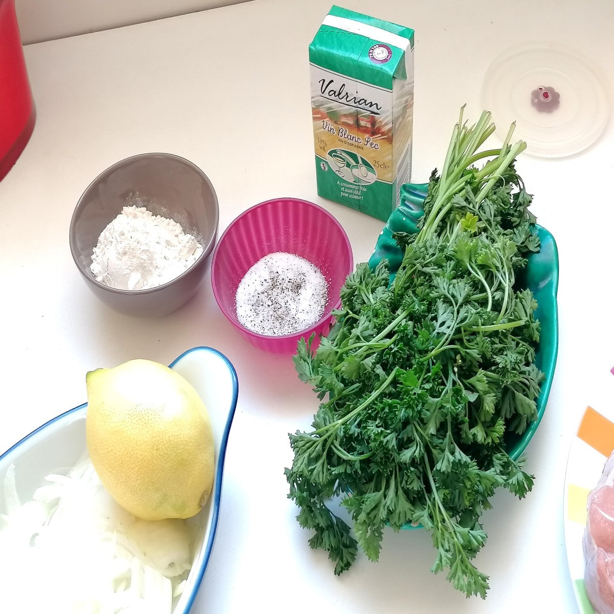 persil et vin blanc sec