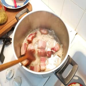 boucané avec les oignons