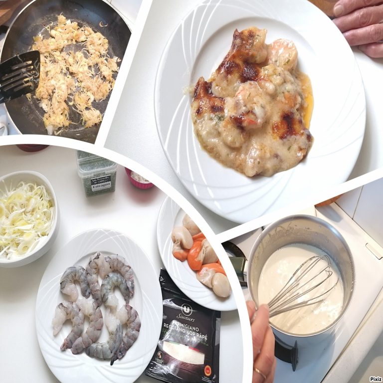 recette gratin de saint jacques étape par étape