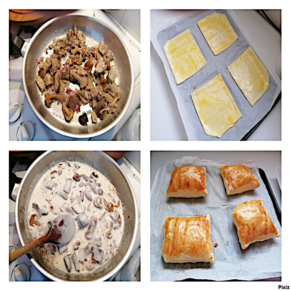 poêlée de champignons crémeux en feuilleté