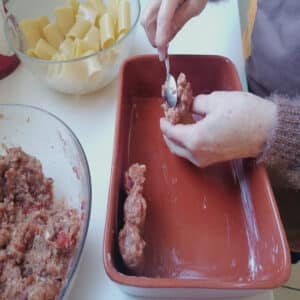 disposition des pâtes dans le plat