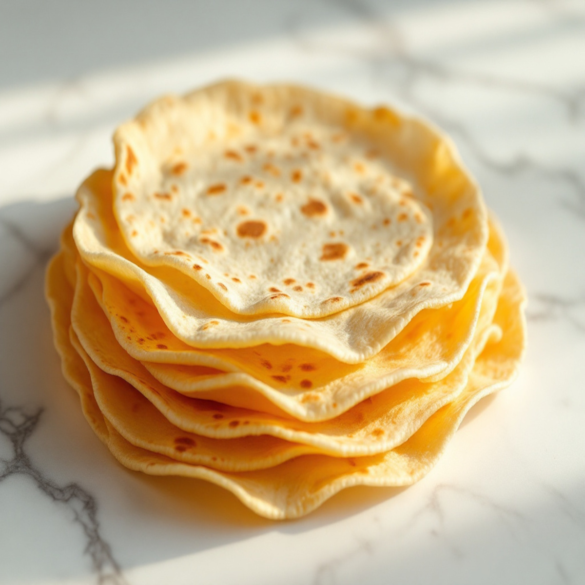 les tortillas sur une surface propre ou une assiette