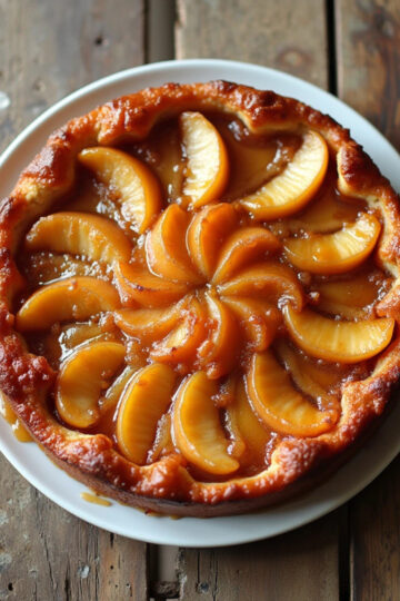 tarte tatin revisitée enrober de caramel beurre salé
