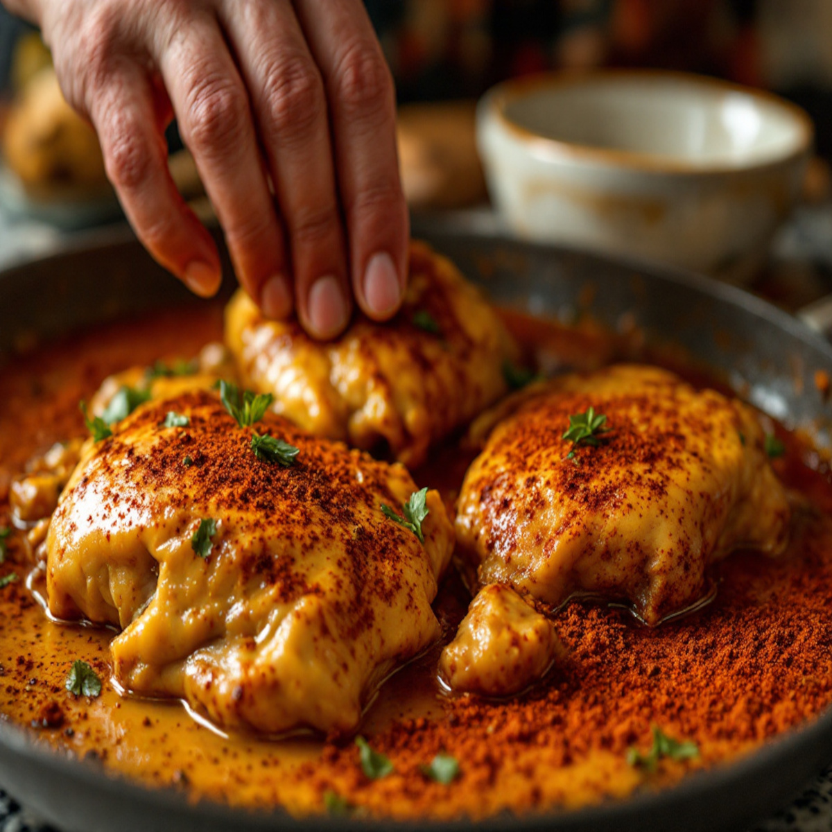 préparation de la marinade pour le tajine poulet