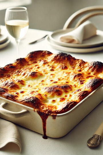 l'art du gratin parfait doré sorti du four avec croûte croustillante et fromage fondant