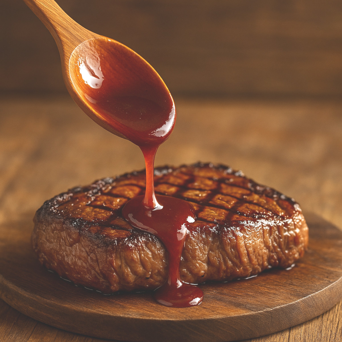 Cuillère nappant vos sauces en cuisine maison onctueuse sur un plat chaud