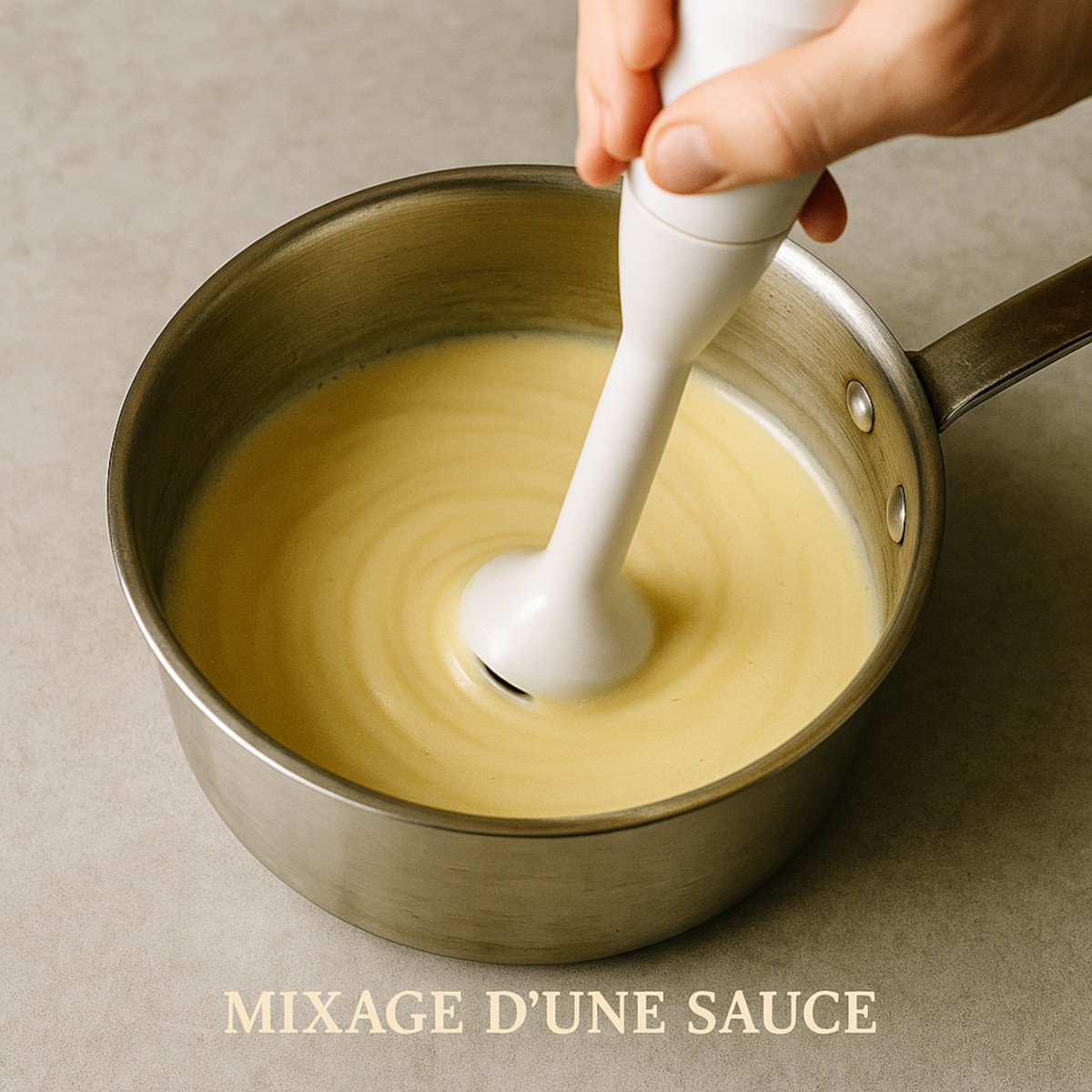 Mixeur plongeant en train de sauver une sauce maison grumeleuse