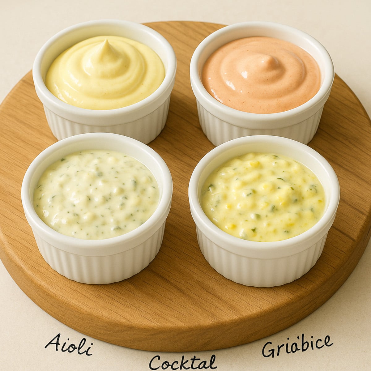 Quatre déclinaisons de sauces mayonnaise maison