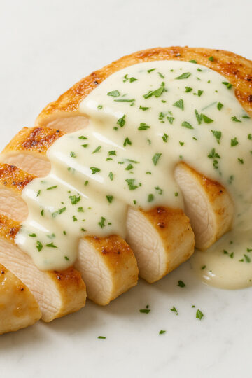 Sauce crémeuse estragon sur poulet rôti