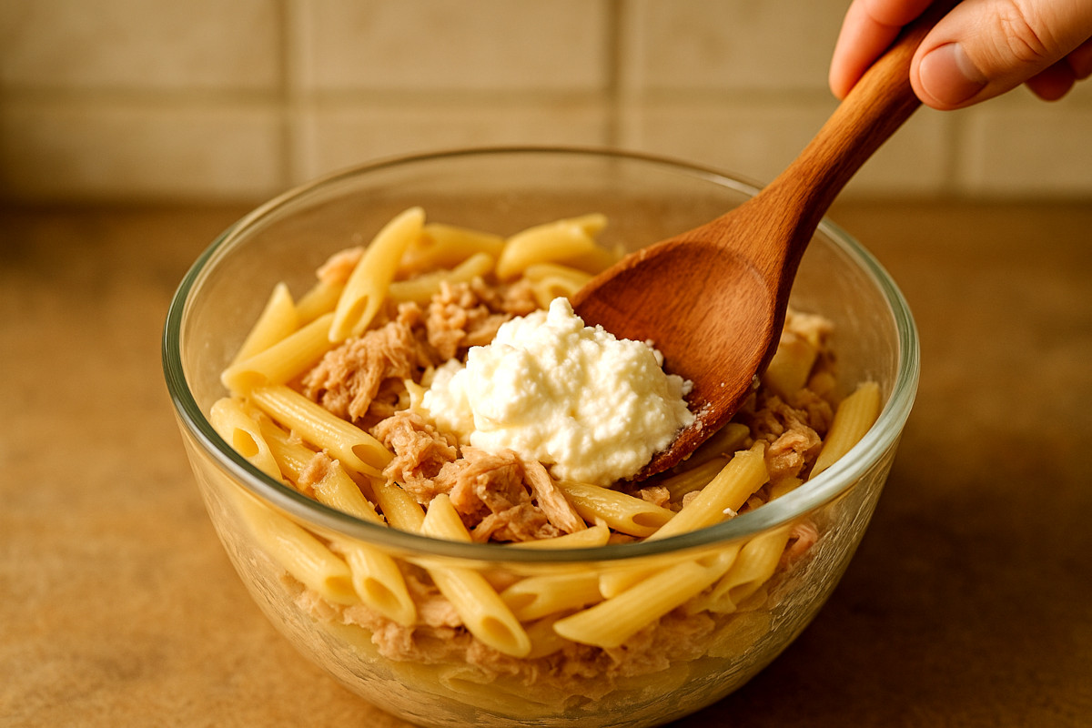 Astuce pour rattraper un thon sec avec ricotta dans des penne