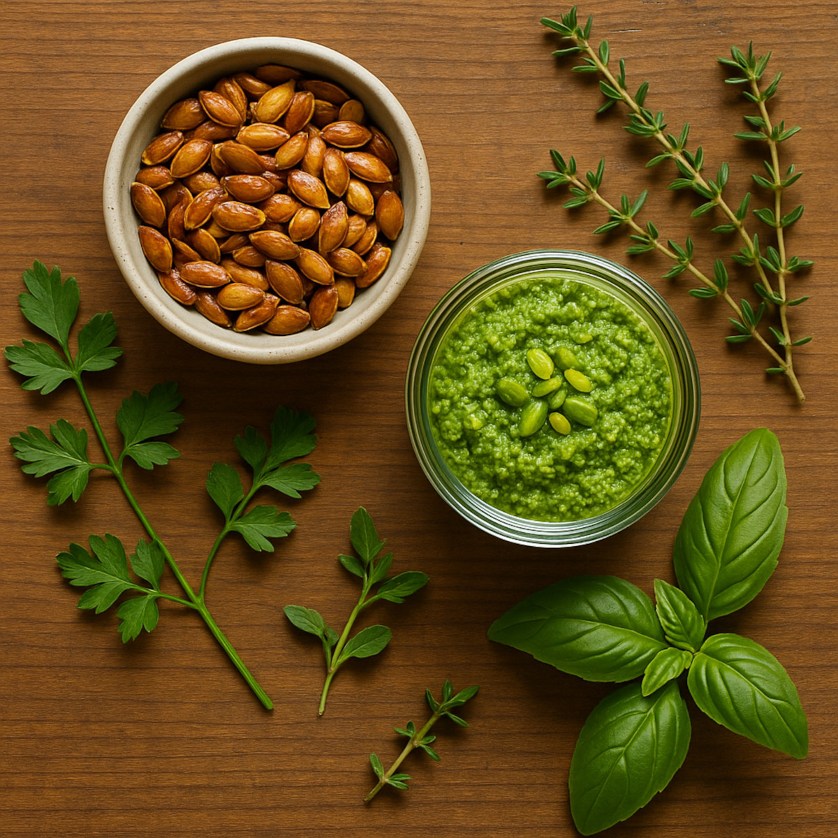 Astuces anti-gaspi : graines de courge grillées et pesto maison de tiges de brocoli