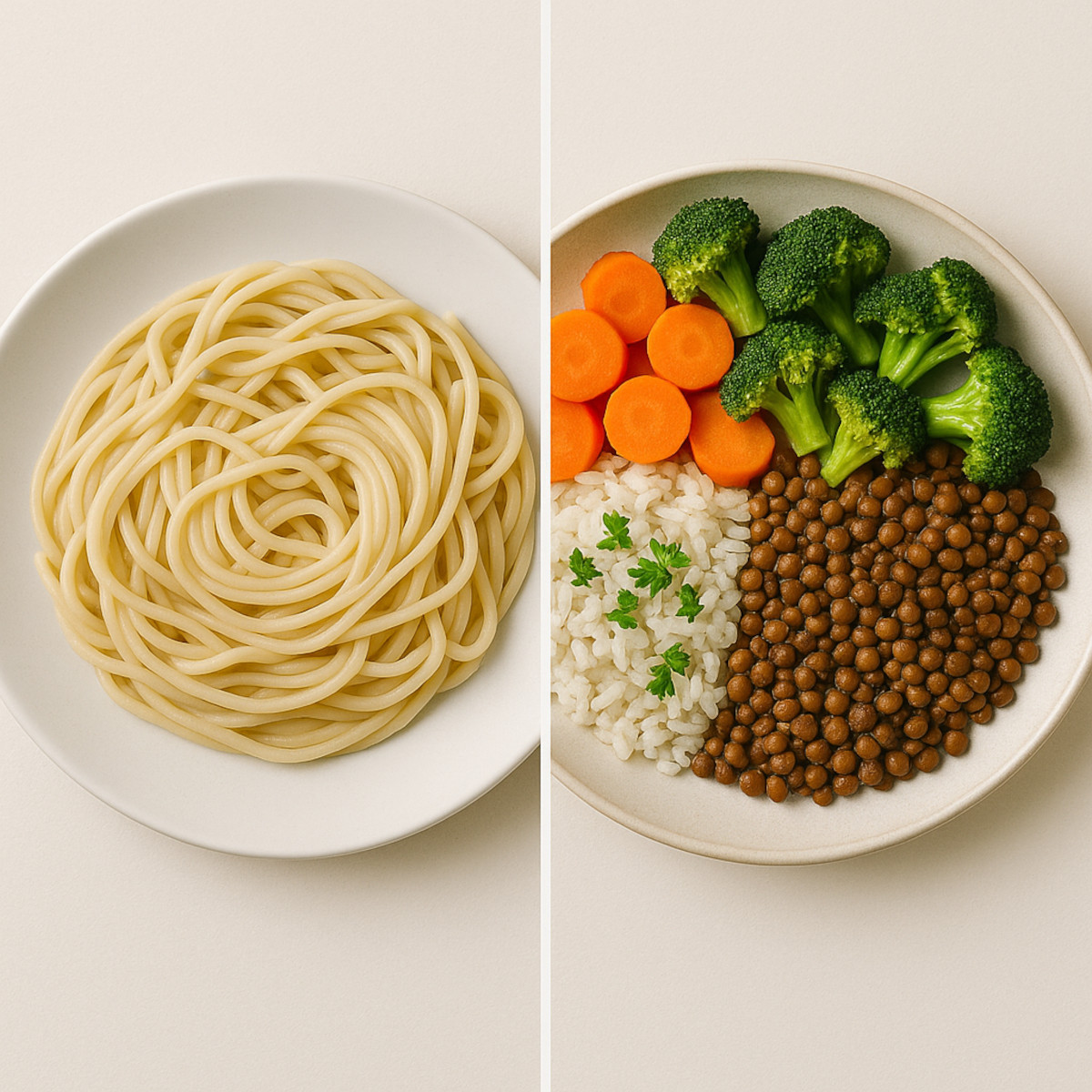 Erreurs à éviter en cuisine végétarienne et vegan : assiette fade vs assiette équilibrée