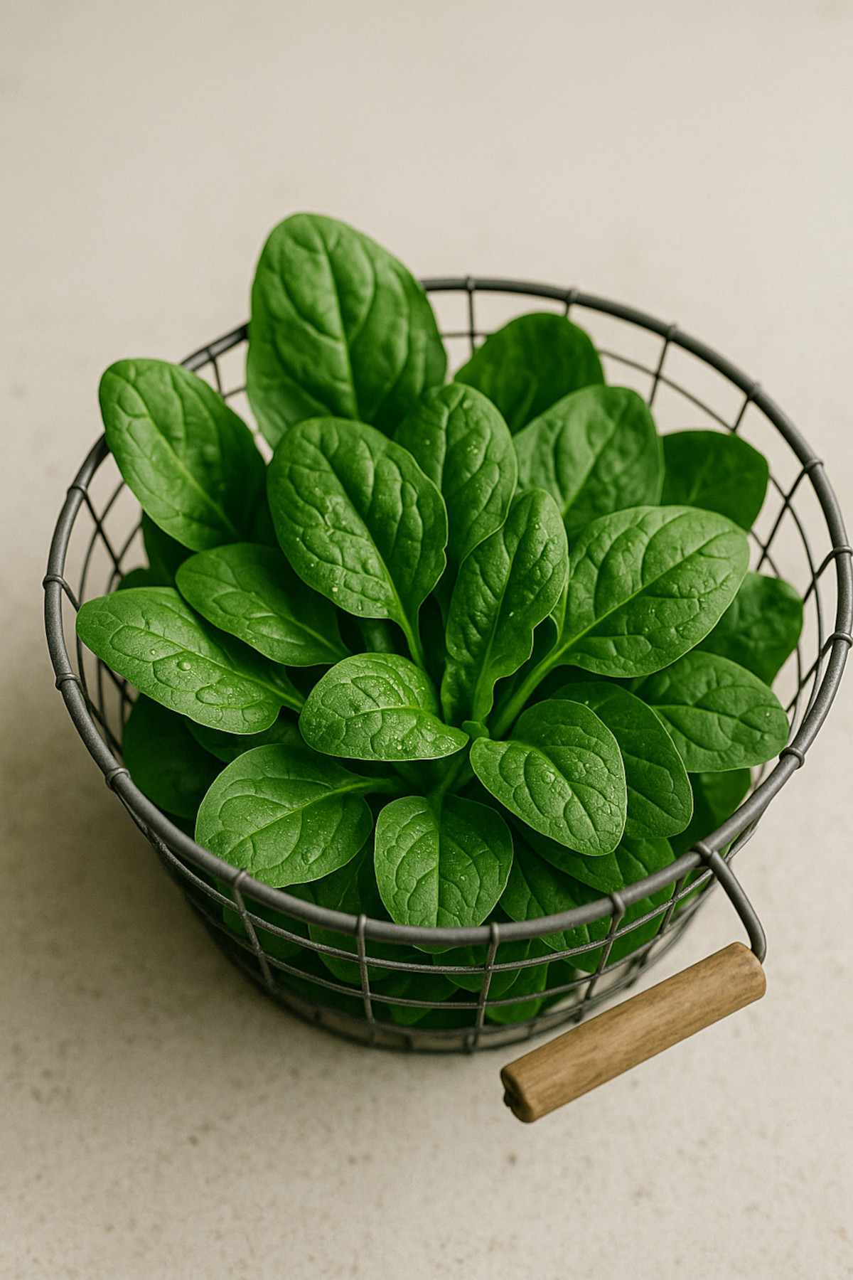 Feuilles d’épinards fraîches récoltées en septembre