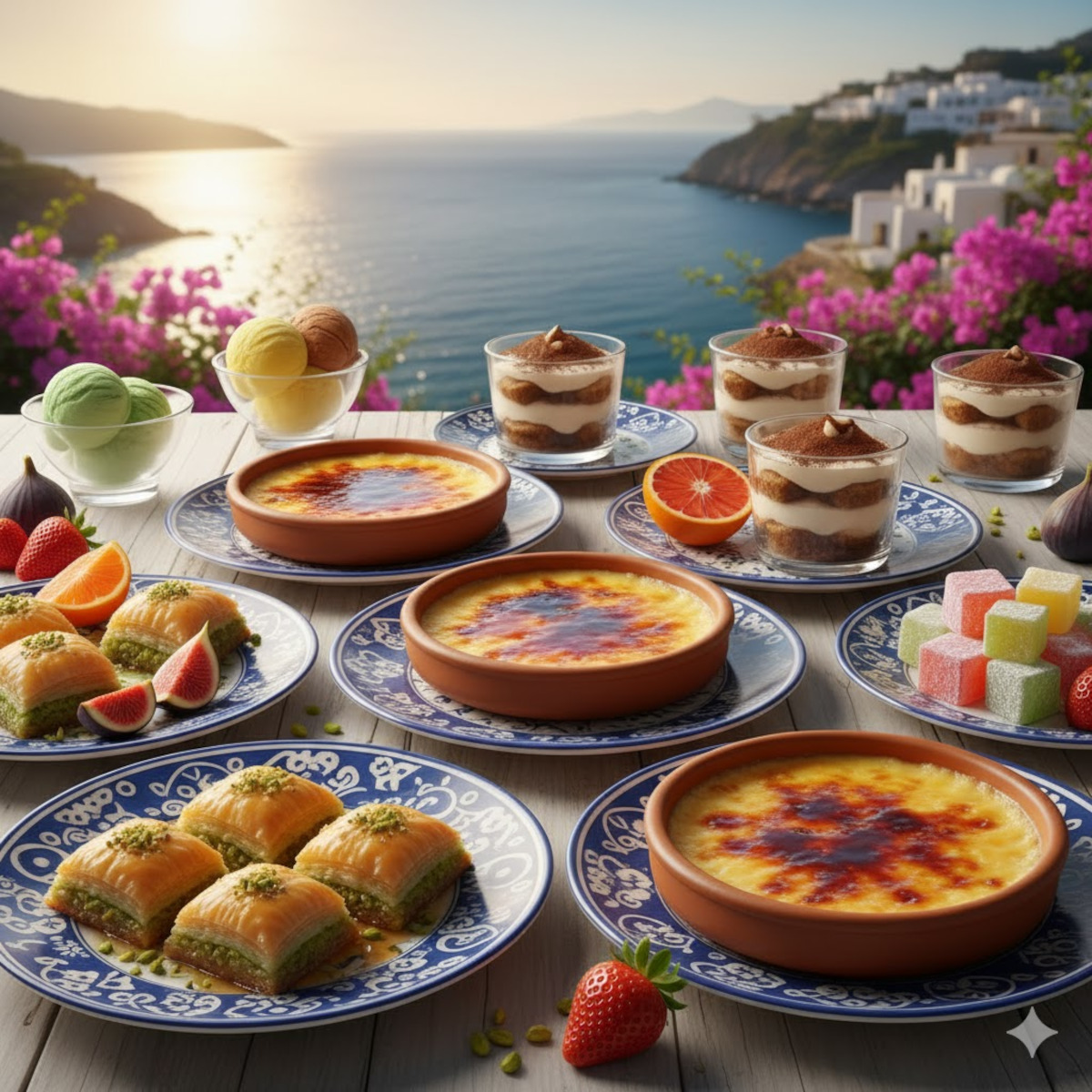 Assortiment de desserts méditerranéens traditionnels, douceurs du soleil