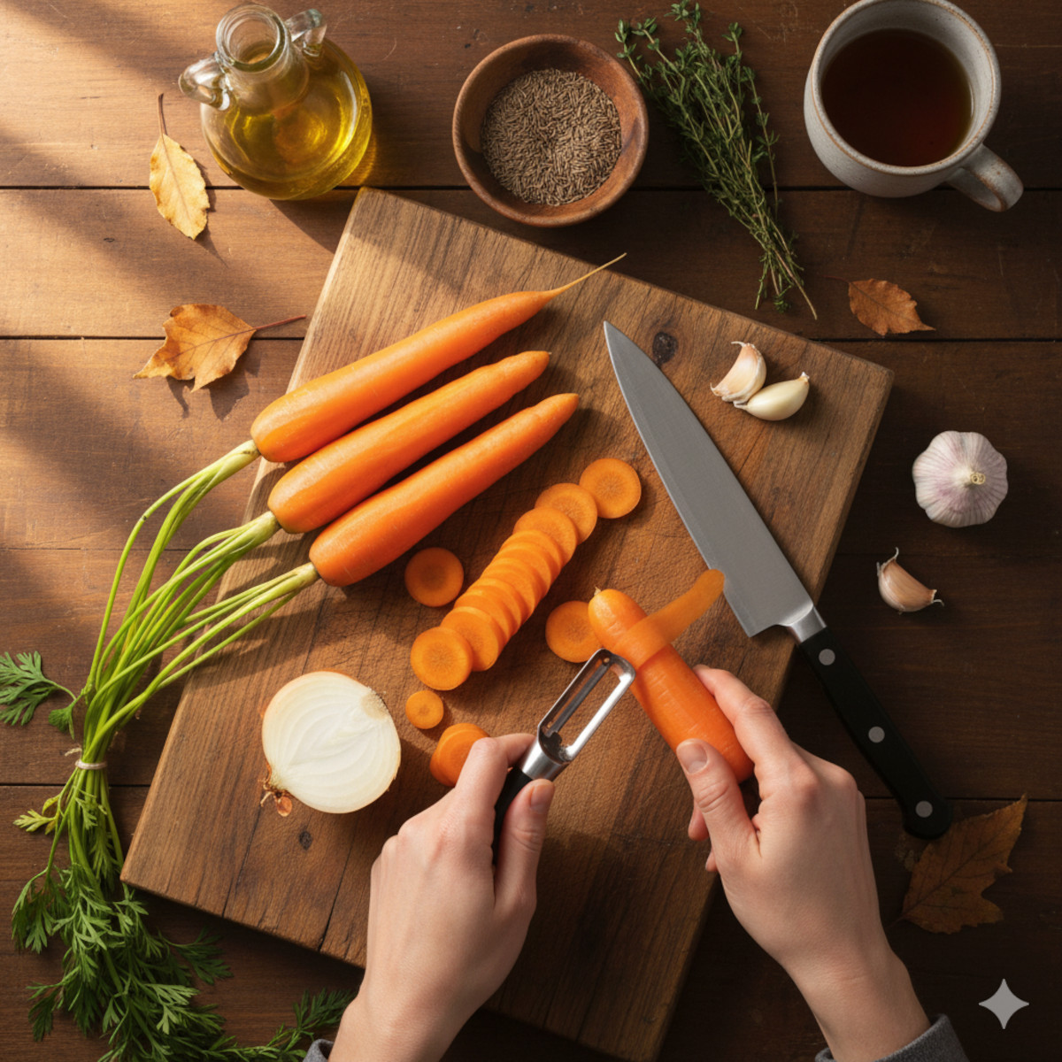 préparation des aliments de la recette