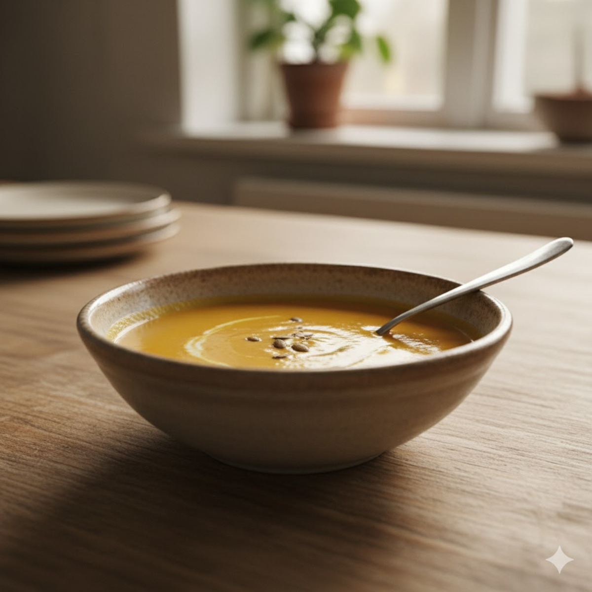 Bol de velouté de potimarron maison