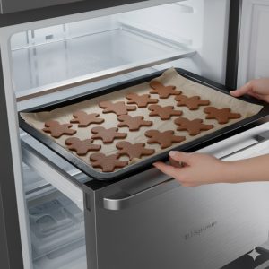 Bonshommes pain d’épices prêts à être figés au congélateur avant cuisson