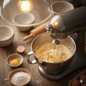 Crémer beurre mou et sucre roux pour biscuits épicés de Noël