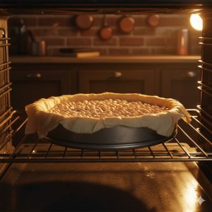 Cuisson à blanc du fond de pâte pour la pumpkin pie