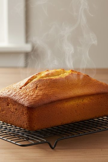 Gâteau butternut moelleux en refroidissement sur grille