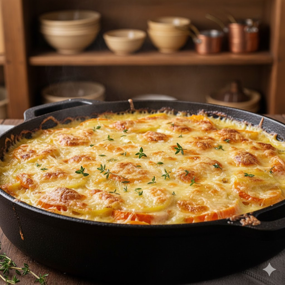 Gratin dauphinois au potimarron onctueux et gratiné