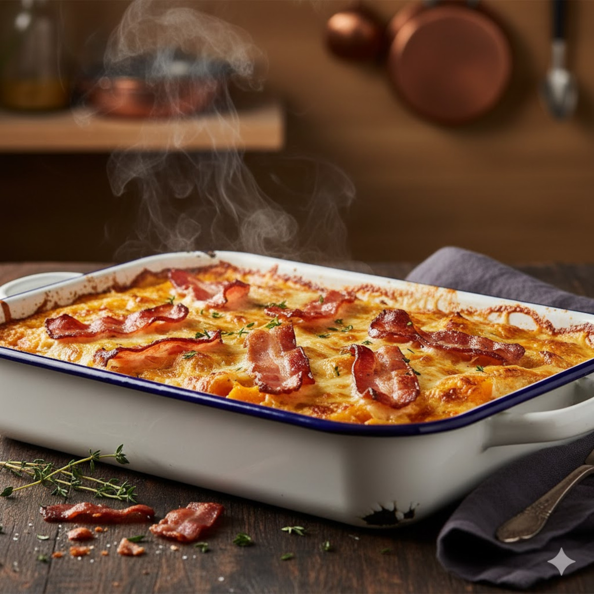 Gratin potimarron bacon croustillant et fondant maison