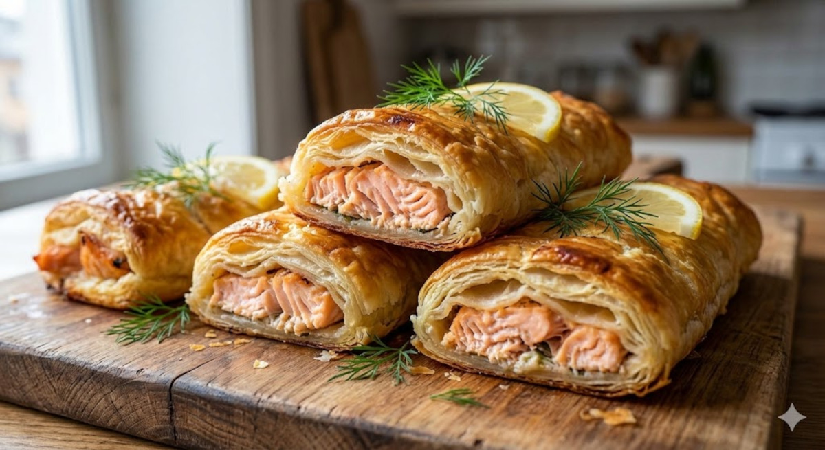 roulés saumon-feuilleté maison