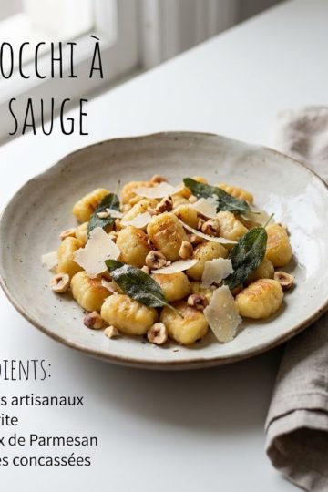 Infographie étape par étape de la recette de gnocchis de courge rôtie maison, de la courge au dressage