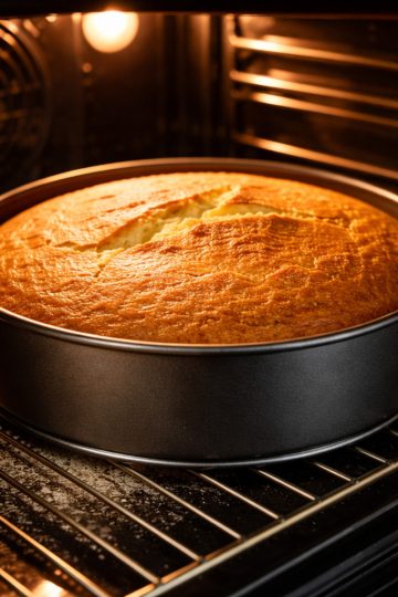 Gâteau au yaourt doré après 30 minutes de cuisson à 180°C