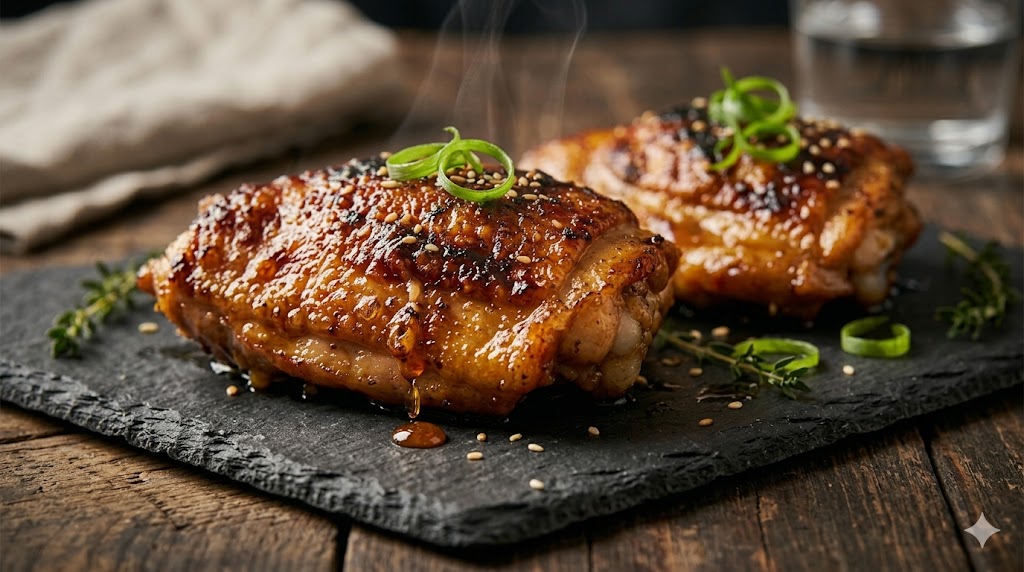 Cuisses de poulet à l'air fryer soja-miel