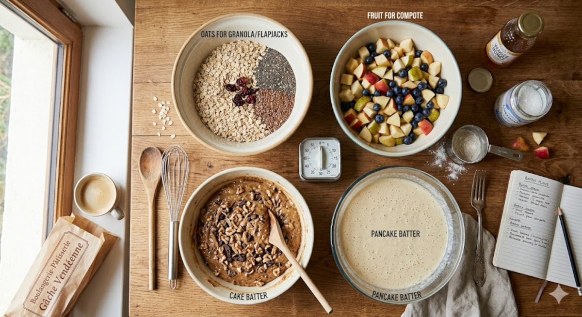 Organisation d’un plan de travail pour batch cooking sucré