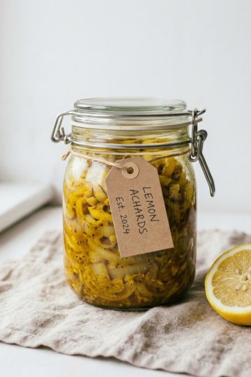 Bocal hermétique d'achards de citrons au gingembre