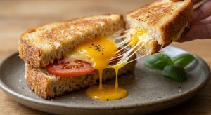 tartines express soir pain doré œuf coulant fromage filantjpeg