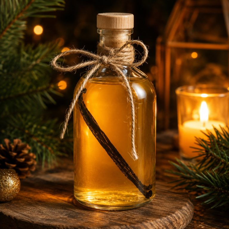 Bouteille cadeau de rhum arrangé melon vanille avec éclat de vanille pour Noël