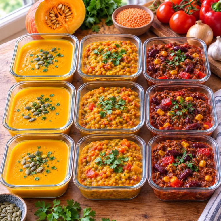 Portions individuelles de batch cooking pour une personne dans des boîtes en verre