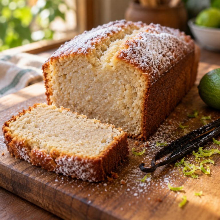 Part de gâteau de songe réunionnais moelleux saupoudré de sucre glace