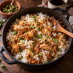 riz chauffé réunionnais servi dans une marmite, grains blancs détachés